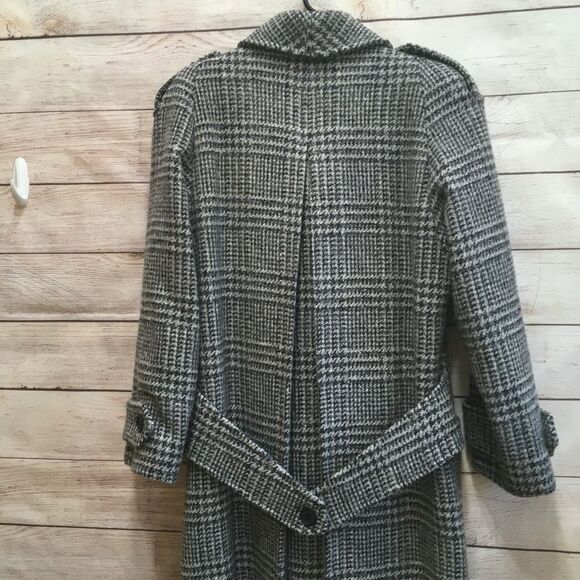 EXCELLENT CONDITION VINTAGE ALORNA HERRINGBONE MAXI COAT IN 100% WOOL - Picture 6 of 10